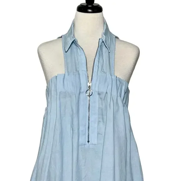 Tobi Angela Chambray Shift Dress SZ L Blue - Picture 3 of 11